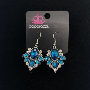 Paparazzi Fashion Jewelry Glitzy Go-Getter Blue Hook Earrings
